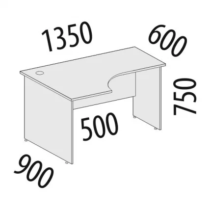 Стол эргономичный левый Альфа 64.62 Дуб Кронберг_1