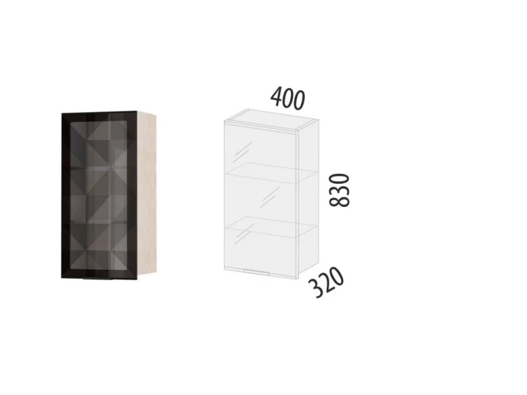 Шкаф-витрина кухонный (лев/прав) Дакота 103.04_1