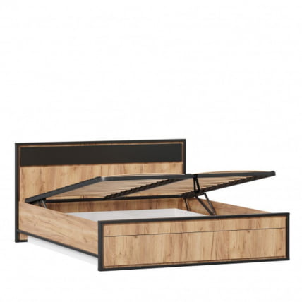 Кровать двуспальная 1600 с подъемным механизмом и тумбами Техно 07 Дуб Золотой Черный_3