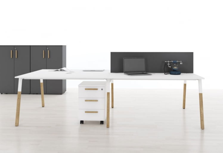 Стол письменный Forta FST 1367 Белый премиум Дуб Гамильтон_1