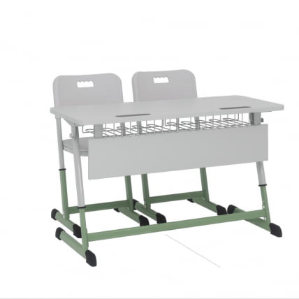 Парта двухместная регулируемая по высоте НОМАД (рост 3-7) Серый/Серый / NOMAD_1