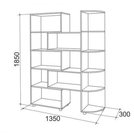 Стеллаж 2 Дуб сонома_78365_2