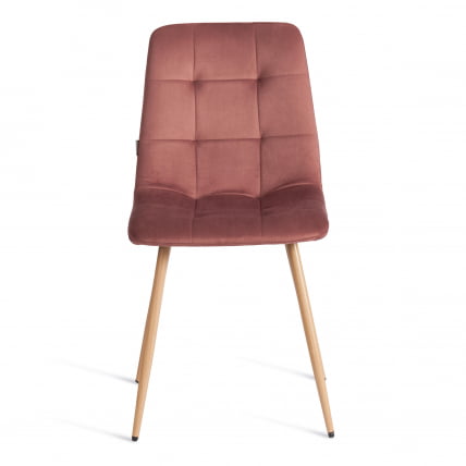 Стул CHILLY (mod. JSC-220) Велюр/металл , 44,5х52,5х88 см, Coral (коралловый) HLR44 / натуральный_4