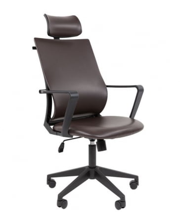 Кресло руководителя Chairman 545 экокожа Коричневый_0