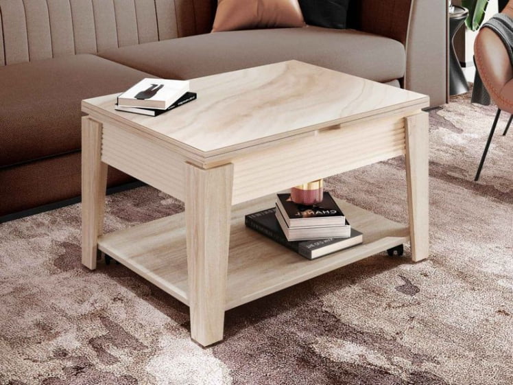 Журнальный стол-трансформер Агат 34.10 Кронберг-Белый песок_0