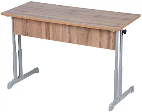 Парта двухместная с прямыми углами (рост 3-7) Серый/Металл Серый_0