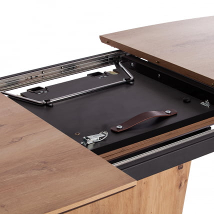 Стол FANCY МДФ HPL/стекло, 120-160х85х75 см, Дуб артисан/Черный_11