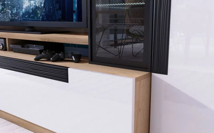 Тумба ТВ Кёльн ЛД.674.010.000 Дуб Золотой/Белый_5