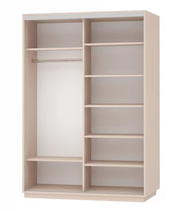 Шкаф-купе двухдверный Экспресс Дуо Комби 1600х2400h Дуб молочный_1