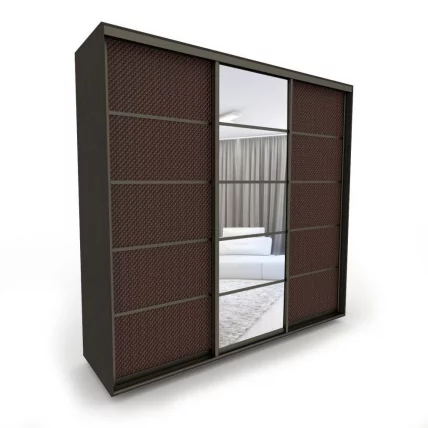 Шкаф-купе 3-х дверный Акцент-Квадро КВ 2400х600 Венге/Бронза_0