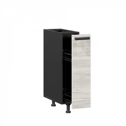 Тумба кухонная 200 бутылочница Винченца ЛД 234.100.000.054 Черный Дуб Крафт белый_1