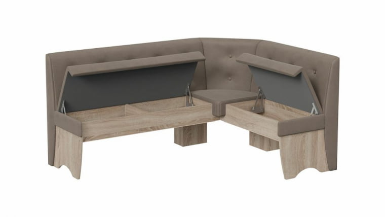 Кухонный уголок Барселона Дуб Сонома трюфель, Микровелюр Duna Stone_3