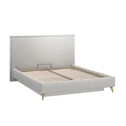 Кровать двуспальная 1600 Шелли EL-6B с подъемным механизмом Серая_1