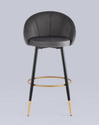 Стул Наоми барный велюр Серый_2
