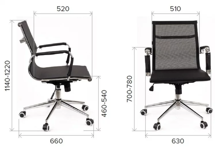 Кресло для персонала Opera LB T сетка Черный_4