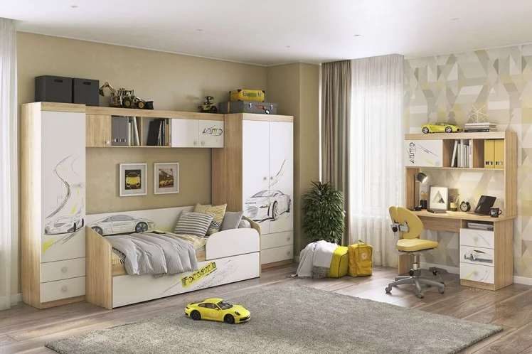 Шкаф комбинированный (с ящ. 2-створчатый) Форсаж MKF-01 Дуб сонома/белый_4