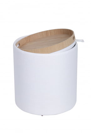 Пуф-столик с ящиком Хюгге S рогожка Белый_5