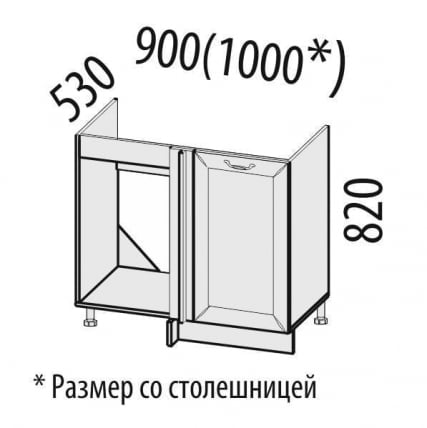 Стол кухонный под мойку угловой (лев/прав) Оливия 72.52_1