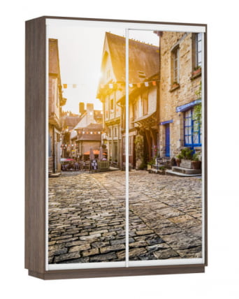 Шкаф-купе двухдверный Экспресс Дуо 1600х2200h Улица/Венге_0