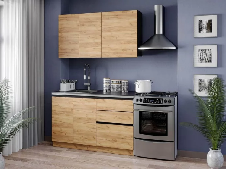 Кухня 2000 Шервуд №3 Черный Дуб золотой_0