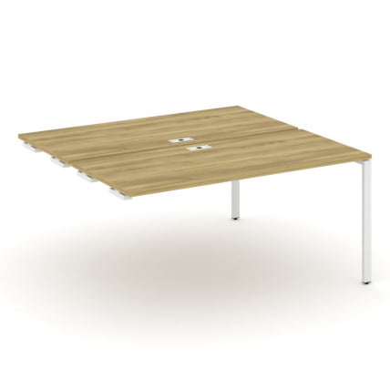 Двойной стол-приставка к опорным тумбам/шкафам CONCEPT CN.DSPR-004 Дуб Винченцо Белый_0