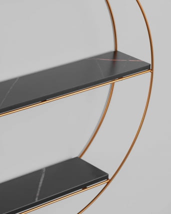 Полка Luna золотая Черный мрамор_4