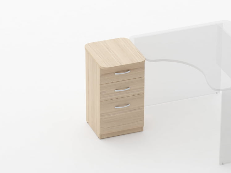 Тумба приставная на 3 ящика Glassy 3.10.15 Орех_1