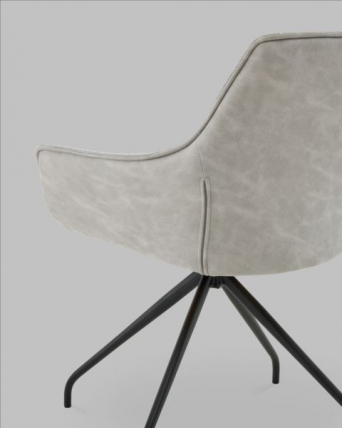 Кресло вращающееся Кимберли рогожка/замша серый_5