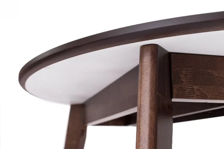 Стол обеденный Орион 100x100 Эмаль белая Морилка Дуб натуральный_4