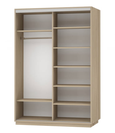 Шкаф-купе двухдверный Экспресс Дуо Экспенс 1600х2200h Ясень шимо светлый_1