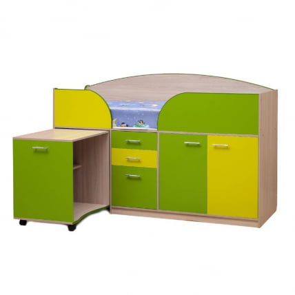 Уголок школьника Юниор-4.1 Ясень шимо светлый/Лайм/Желтый_0