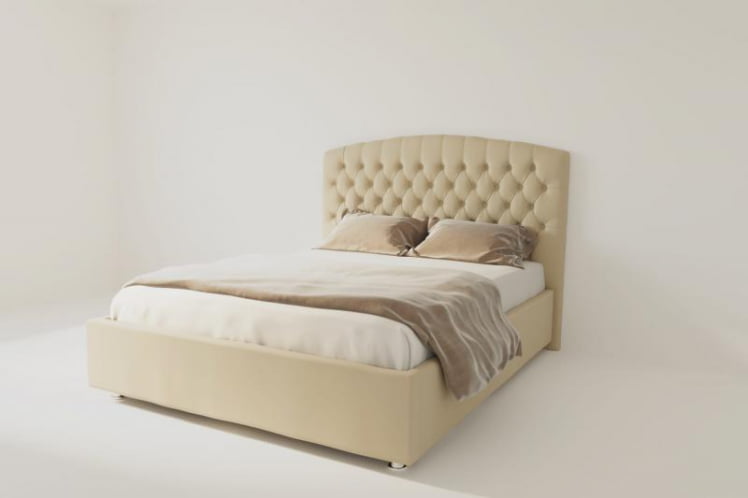 Мягкая интерьерная кровать "Берлин" без основания Цвет фасада: Бежевый; Цвет корпуса: Бежевый; Материал фасада: Искусственная кожа; Размер: 900х2000 мм; Спальное место: 900х2000 мм _0