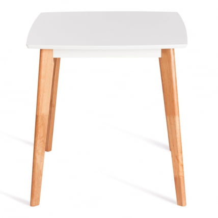 Стол обеденный раскладной Claire столешница МДФ, опоры дерево гевея, белый / натуральное дерево, 110+30 x 75 x 75см_1