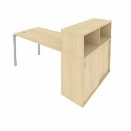 Рабочая станция с опорным шкафом-купе Metal System Б.РС-СШК-3.3 Акация/Серый_0