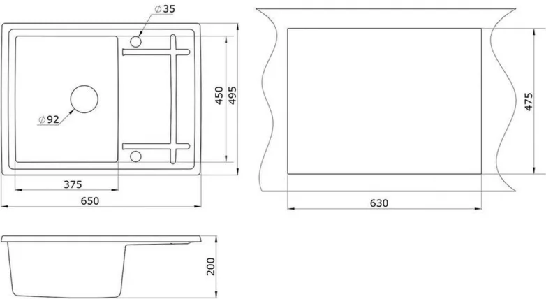 Кухонная мойка GRANULA 6501 Песок_2