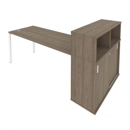 Рабочая станция с опорным шкафом-купе Metal System Б.РС-СШК-3.5 Вяз/Белый_0