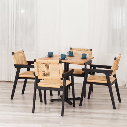 Стол VALHALLA дерево вяз/железная опора, 80х65х76 см, груша №3/черная опора_7