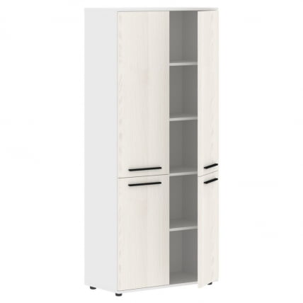 Шкаф с глухими средними и малыми дверьми ЕДИС ЕХCС 85.3 Ясень Траун Черный Белый / EDIS EHCS_1