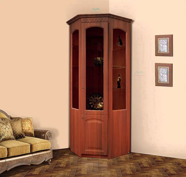 Шкаф-витрина угловой Гармония-4 (Итальянский орех)_0