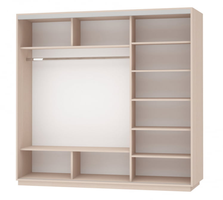 Шкаф-купе трехдверный Экспресс Трио Элемент 2400х2400h Дуб молочный_1