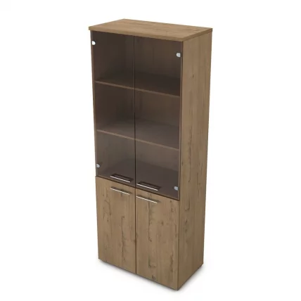 Шкаф высокий со стеклом GLOSS LINE 9НШ.005.12 Teakwood_0