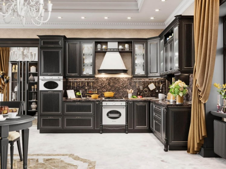 Шкаф кухонный 600 высокий Италия ЛД 275.456.000 Черный Дуб темный_1