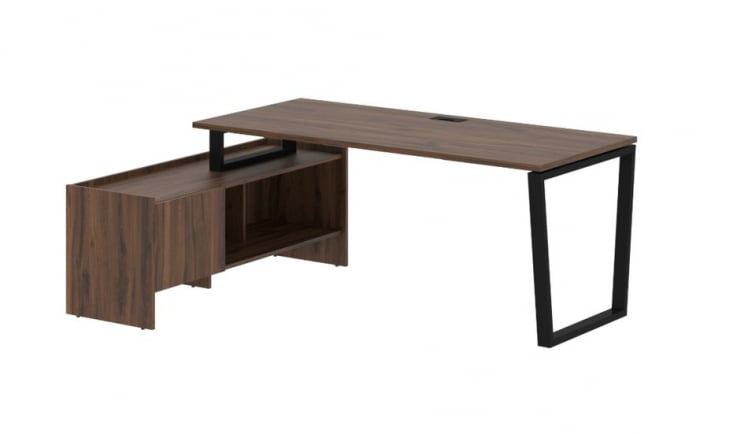 Стол с тумбой EDIS EVCT 19814 Дуб Денвер темный Черный_0