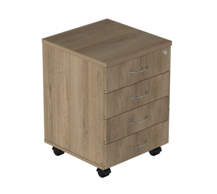 Тумба подкатная с замком Р.Т-4 ЗЦ Серая_0