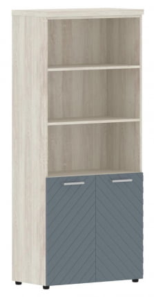 Шкаф с 1 комплектом глухих малых дверей и топом Torr LUX TLHC 85.5 Сосна Эдмонд Серо-голубой_0