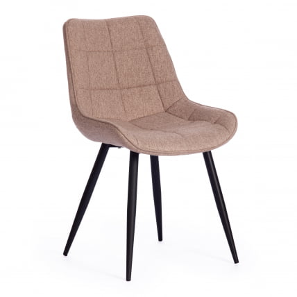 Стул ABRUZZO ( mod. 8060 ) металл,ткань, 42 х 60 х 84 х 49 см, ткань: серо-бежевый, ножки: черный_0