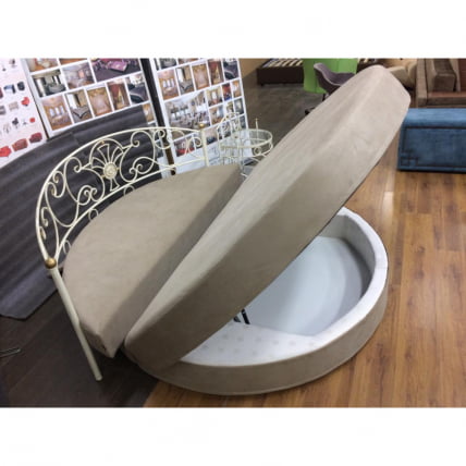 Кровать Мадена с кованым изголовьем + тумбочка кованая (цвет ковки №7)_4