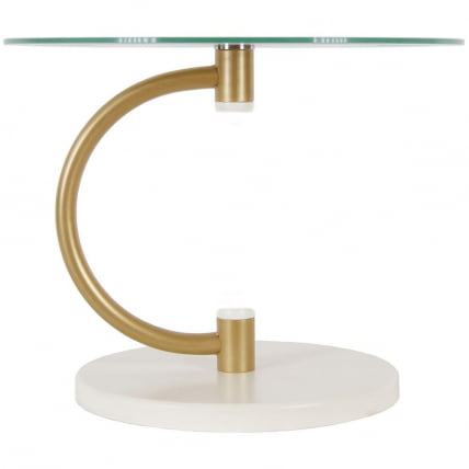 Стол журнальный Дуэт 13Н Золото, слоноая кость / стекло прозрачное_2