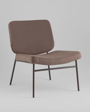 Кресло Эбигейл велюр коричневый, каркас серо-коричневый_1