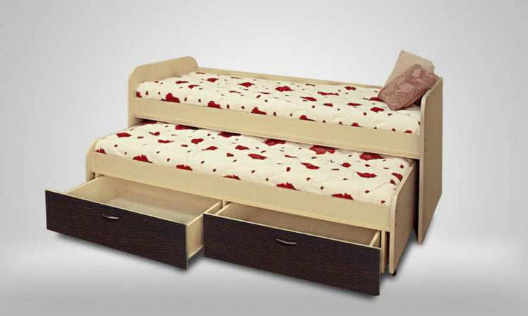 Кровать 2х ярусная с ящиками Антошка Дуб молочный/Венге_0